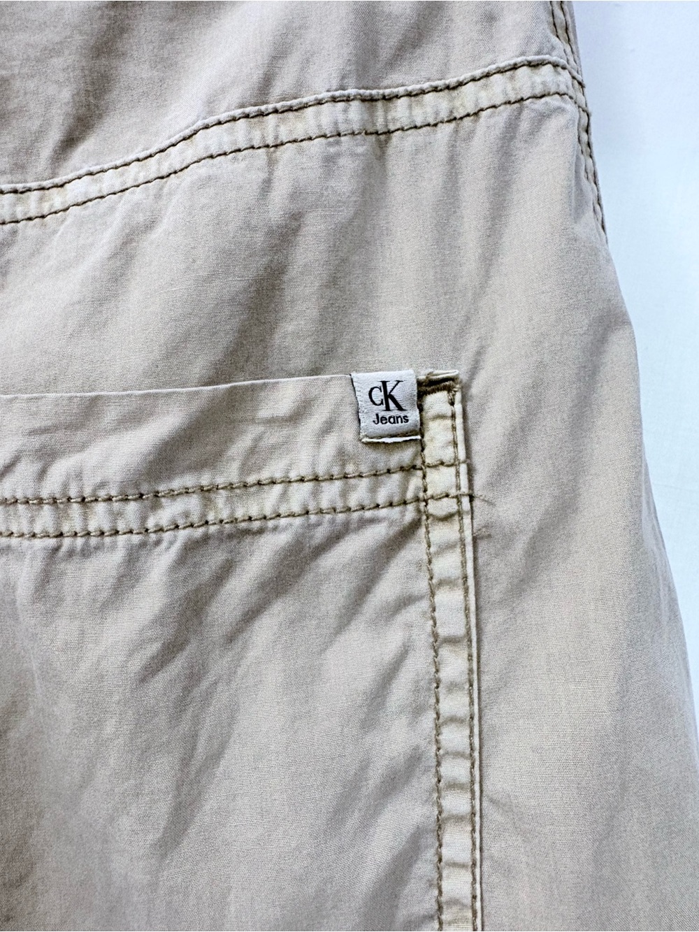 Calvin Klein Relaxed Fit Utility Canvas Cargo Pants Sz 4 100% Cotton in Tan - Picture 6 of 11